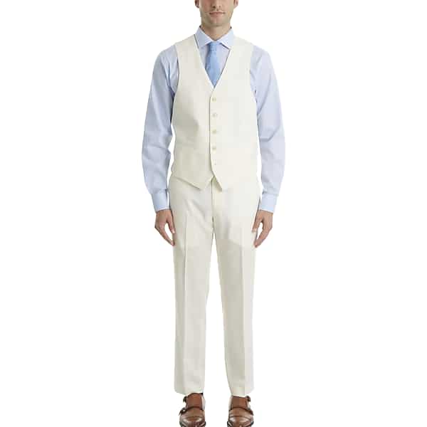 Lauren By Ralph Lauren Classic Fit Men's Suit Separates Vest Cream - Size: Small