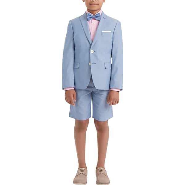 JOE Joseph Abboud Linen Slim Fit Men's Suit Separates Vest Light Blue - Size: Small