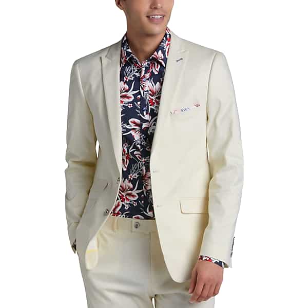 Paisley & Gray Men's Slim Fit Suit Separates Jacket Cream - Size: 42 Long