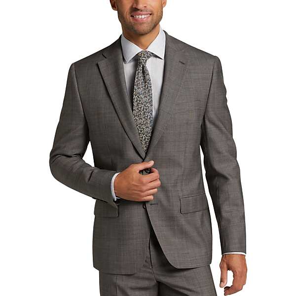 Lauren By Ralph Lauren Classic Fit Men's Suit Gray Plaid - Size: 44 Long