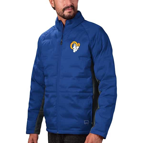 MSX By Michael Strahan Men's Rams Ultimate Puffer Jacket Blue - Size: Large