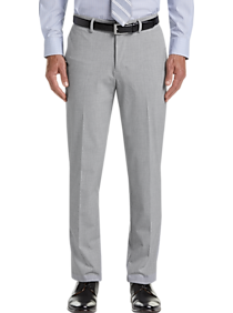 Haggar J.M. Haggar Premium Light Grey 4-Way Stretch Slim Fit Dress Pants