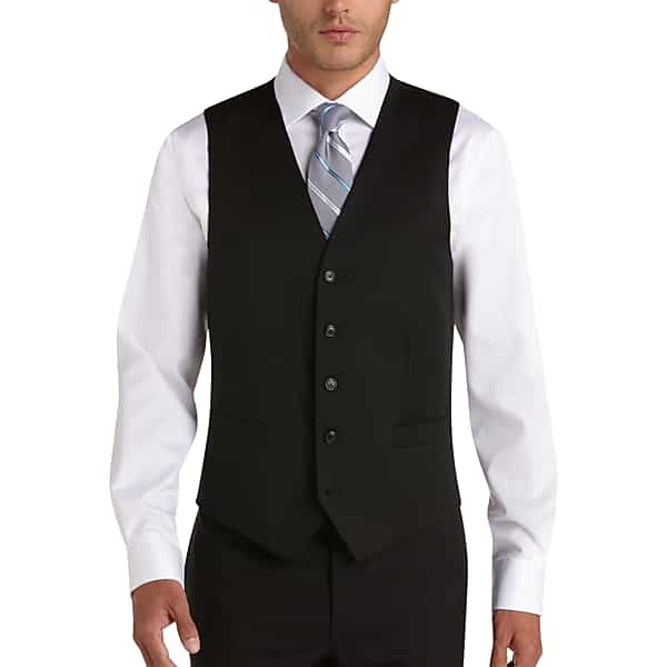 Joseph Abboud Black Modern Fit Men's Suit Separates Vest - Size: 4X
