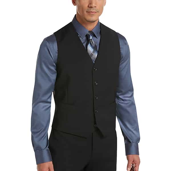 Awearness Kenneth Cole Modern Fit Men's Suit Separates Vest Black - Size: Large