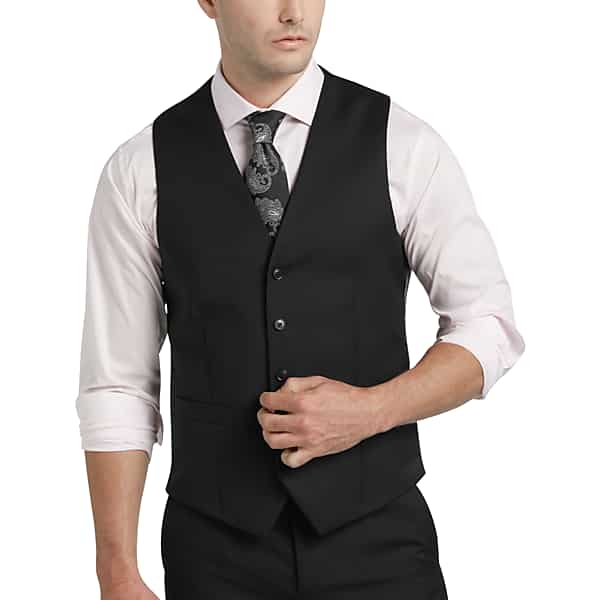 JOE Joseph Abboud Black Slim Fit Men's Suit Separates Vest - Size: 46 Regular