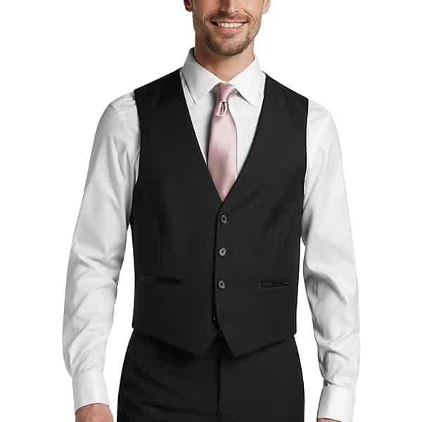 Calvin Klein Men's Black Slim Fit Suit Separates Tuxedo Vest - Size: XL