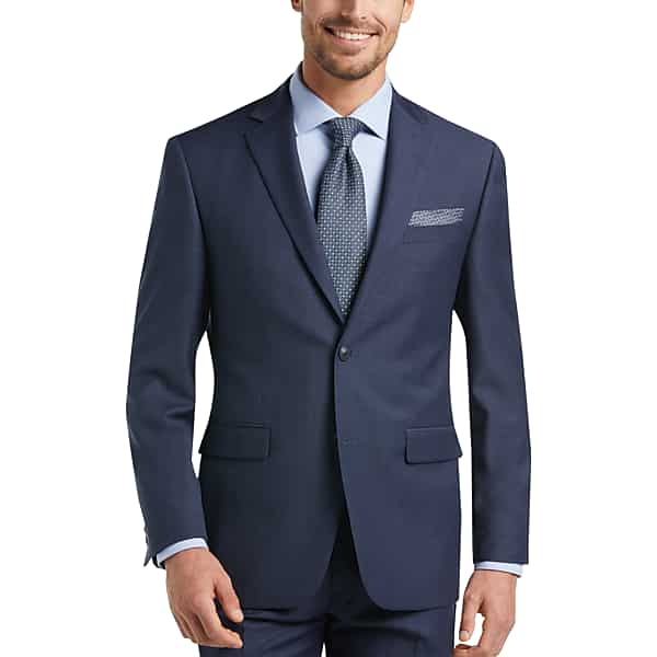 Perry Ellis Premium Men's Navy Slim Fit Suit - Size: 50 Regular