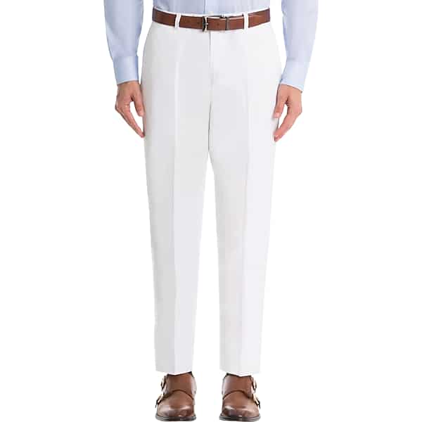 Lauren By Ralph Lauren Men's Classic Fit Linen Suit Separates Pants White - Size: 36W x 32L