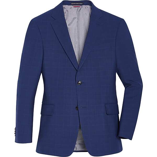 Tommy Hilfiger Modern Fit Men's Suit Separates Coat Blue Plaid - Size: 46 Regular