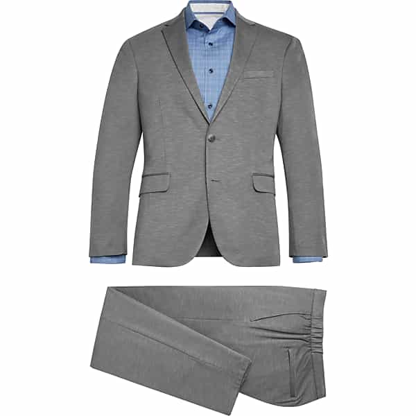 Kenneth Cole Reaction Men's Slim Fit Suit Light Gray - Size: 40 Short