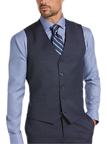 Tayion Men's Classic Fit Suit Separates Vest Blue - Size: Large