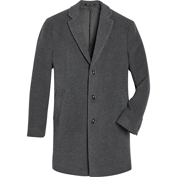 Calvin Klein Men's Gray Slim Fit Topcoat - Size: 46 Regular