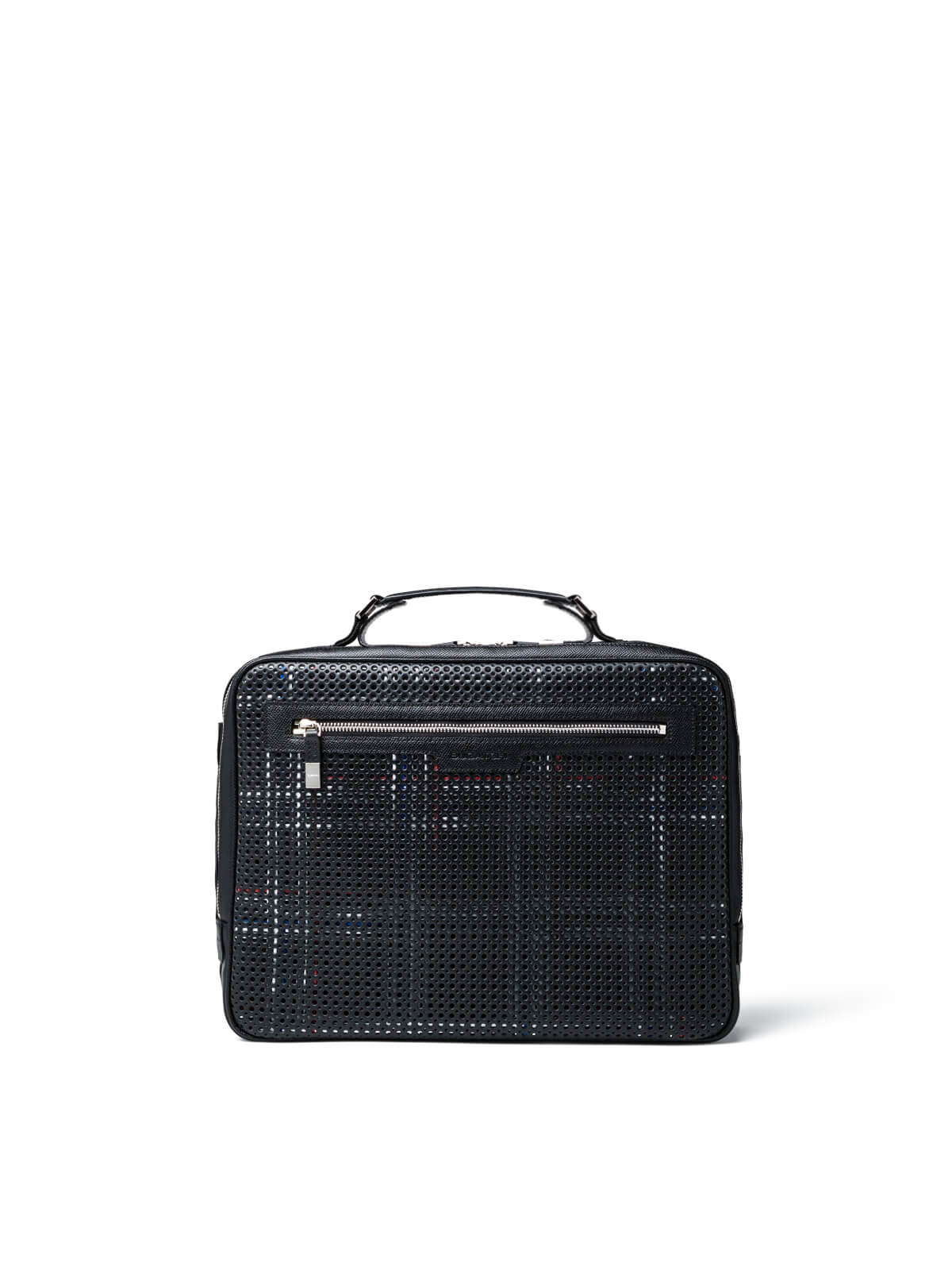 Nylon Zip Briefcase with Leather Trim