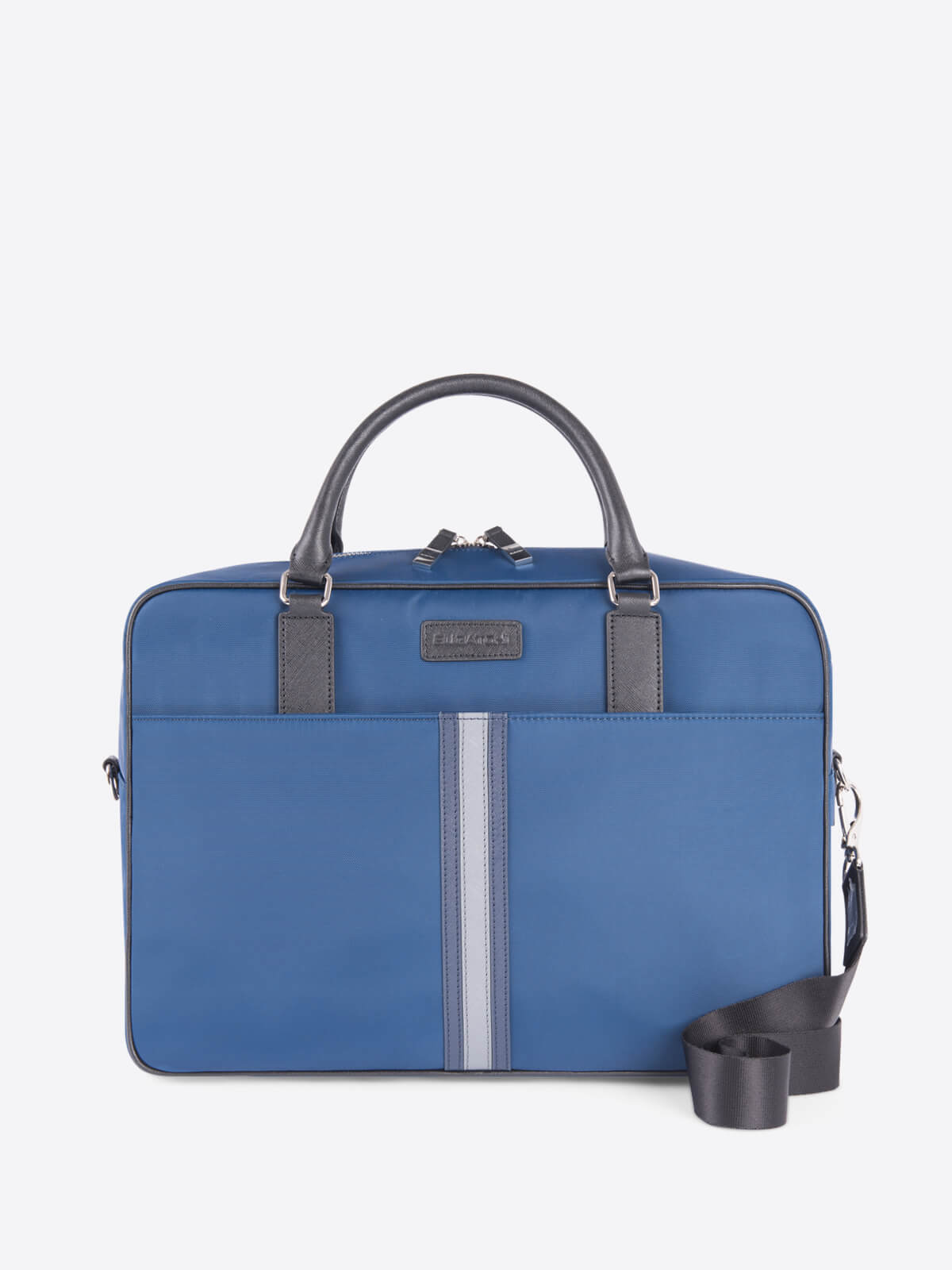 Nylon Briefcase with Leather Trim
