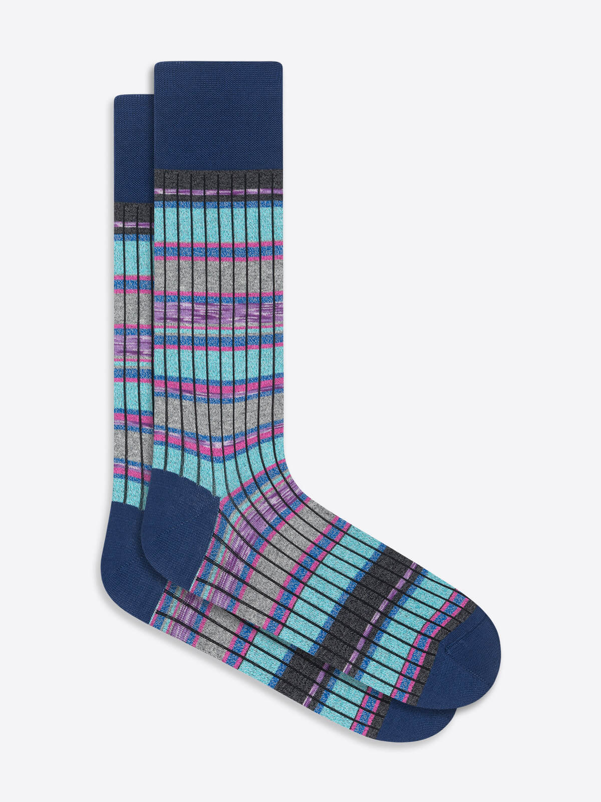 Color Block Melange Mid-Calf Socks