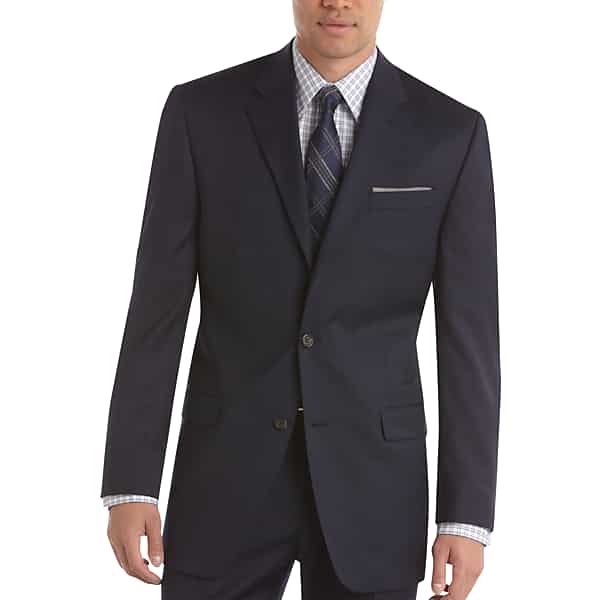 Lauren By Ralph Lauren Navy Sharkskin Classic Fit Men's Suit - Size: 60 Long