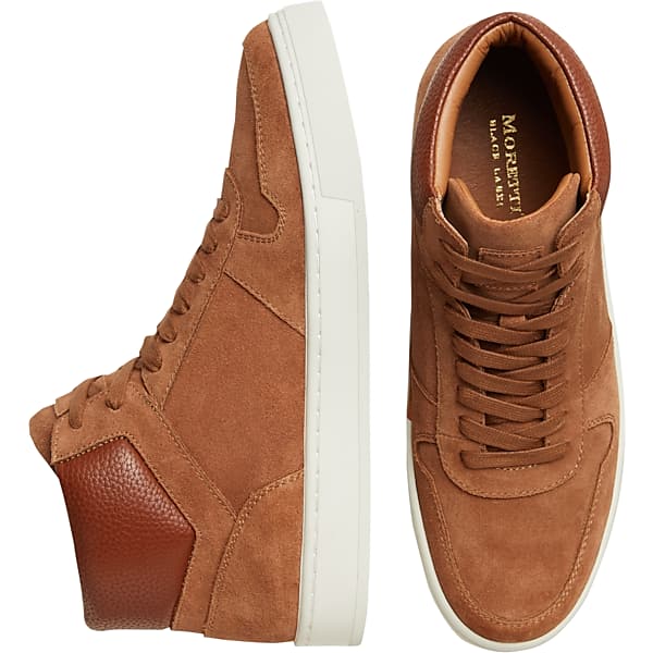 Moretti Men's Vega Suede Hi Top Sneaker With White Cup Sole Camel - Size: 8.5 D-Width