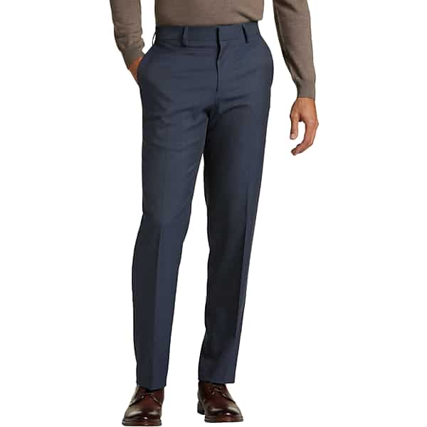Haggar Men's Slim Fit Dress Pants Blue Heather - Size: 34W x 29L