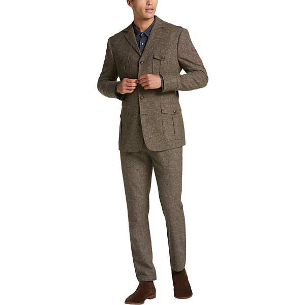 Paisley & Gray Men's Slim Fit Earnest Utility Jacket Chestnut Tweed - Size: Medium