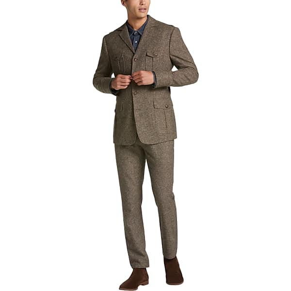 Paisley & Gray Men's Slim Fit Earnest Utility Jacket Chestnut Tweed - Size: Large