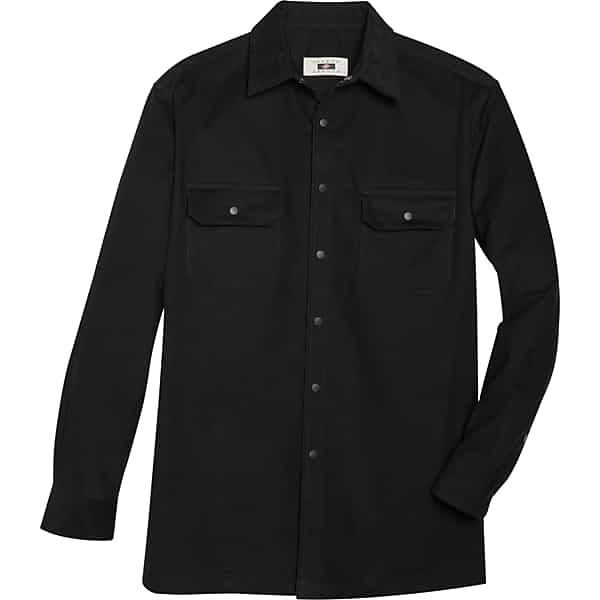 Joseph Abboud Men's Modern Fit Corduroy Over Shirt Black - Size: Large