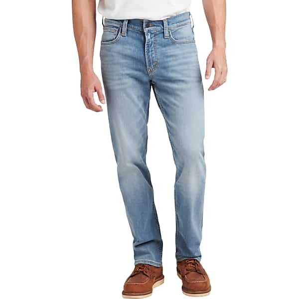 Silver Jeans Co. Men's Authentic by Relaxed Fit Jeans Light Blue Wash - Size: 36W x 30L