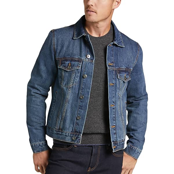 Joseph Abboud Men's Modern Fit Denim Jacket Medium Blue Wash - Size: Large