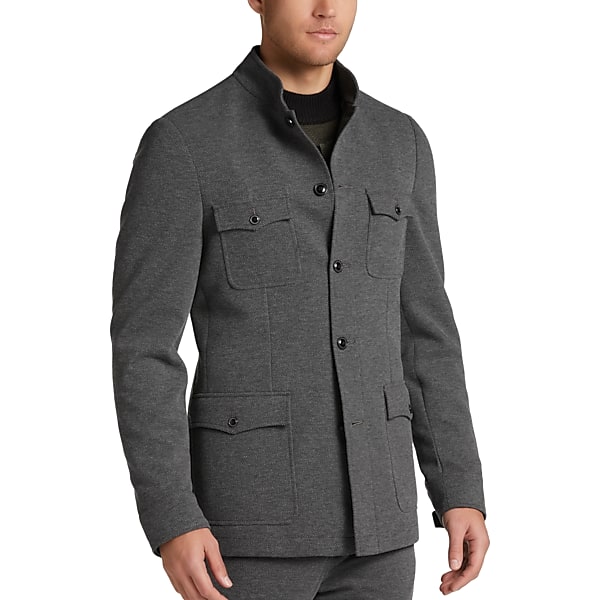 Ben Sherman Men's Modern Fit Military Jacket Gray - Size: Large