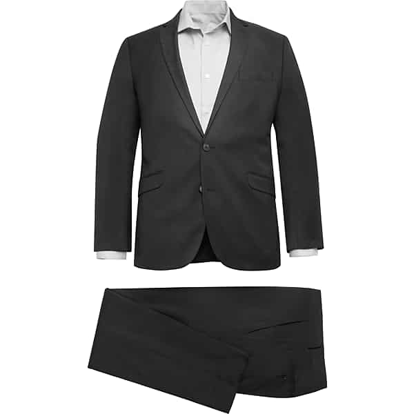 Calvin Klein Men's X-Fit Slim Fit Suit Separates Pants Light Gray Sharkskin - Size: 42W x 32L