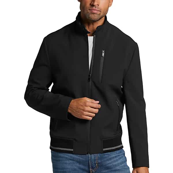 Awearness Kenneth Cole Men's Modern Fit Bomber Jacket Black - Size: Medium