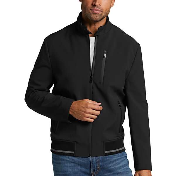 Awearness Kenneth Cole Men's Modern Fit Bomber Jacket Black - Size: XL