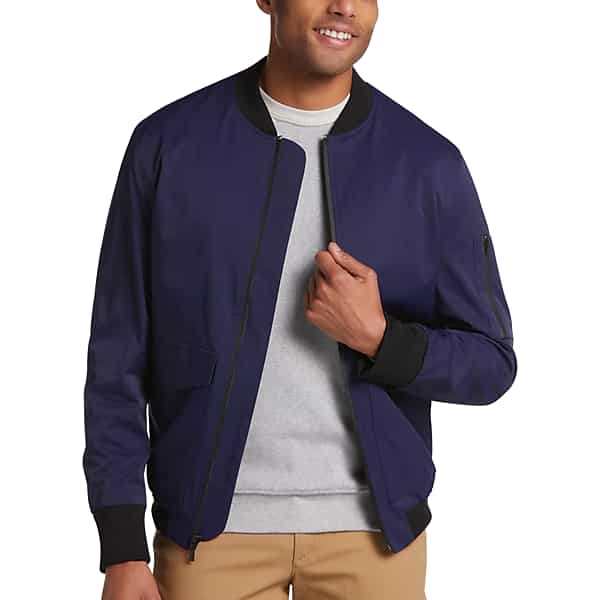 Awearness Kenneth Cole Men's AWEAR-TECH Modern Fit Bomber Jacket Navy - Size: Small