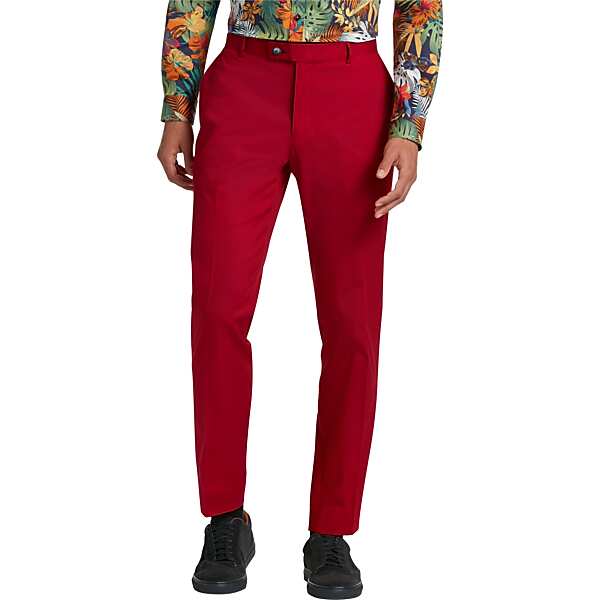 Paisley & Gray Men's Slim Fit Suit Separates Dress Pants Crimson - Size: 52