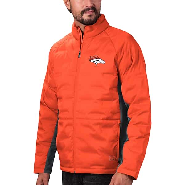 MSX By Michael Strahan Men's Broncos Ultimate Puffer Jacket Orange - Size: Large