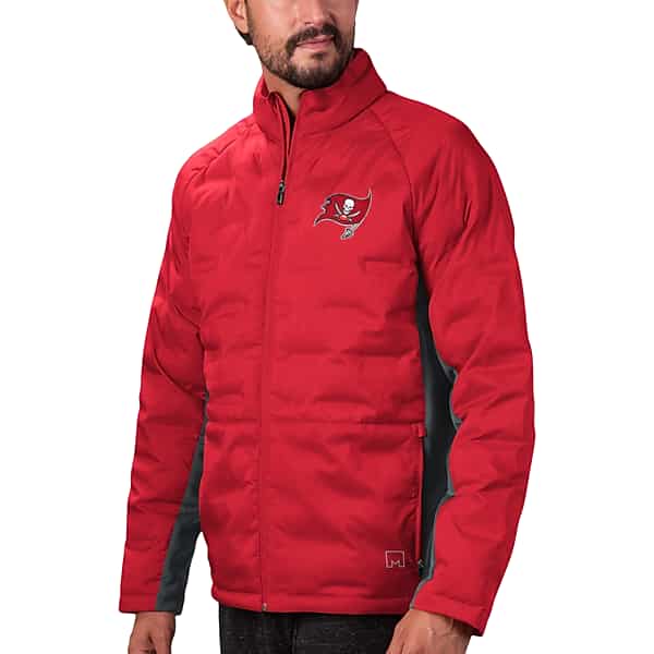 MSX By Michael Strahan Men's Buccaneers Ultimate Puffer Jacket Red - Size: Large