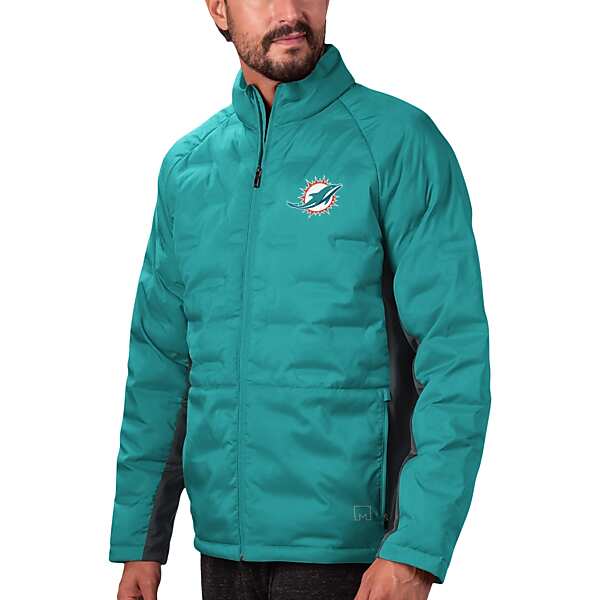 MSX By Michael Strahan Men's Dolphins Ultimate Puffer Jacket Teal - Size: XL