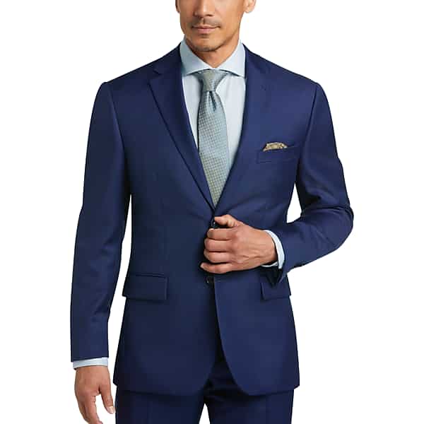 JOE Joseph Abboud Bright Blue Classic Fit Vested Men's Suit - Size: 62 Regular
