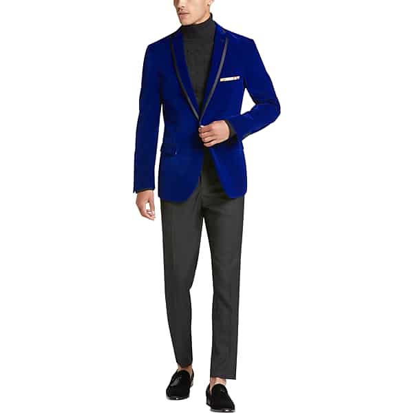 JOE Joseph Abboud Men's Linen Slim Fit Suit Separates Dress Pant Navy Blue - Size: 36W x 34L