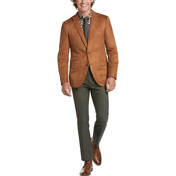 JOE Joseph Abboud Linen Slim Fit Men's Suit Separates Jacket Light Red - Size: 42 Short