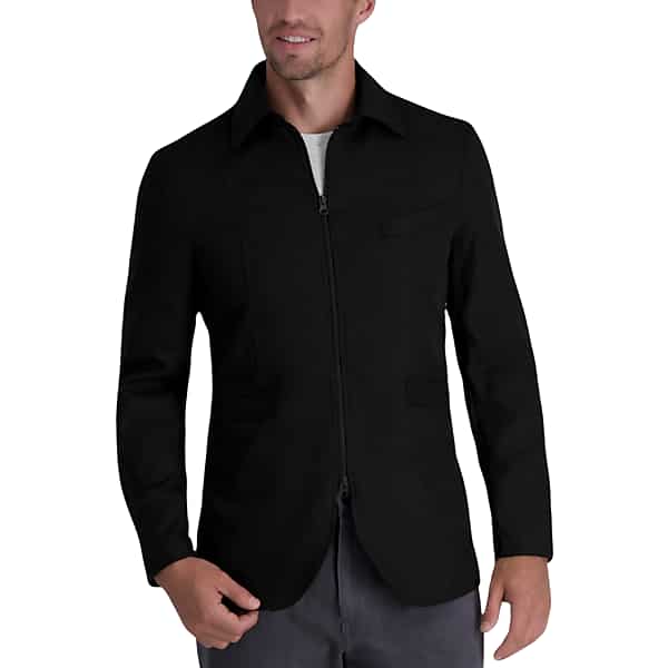 Haggar Men's Modern Fit Euro Jacket Black - Size: Small