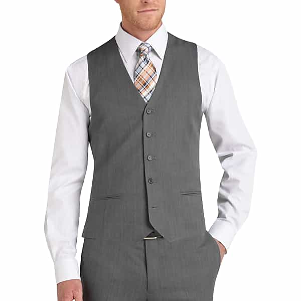 Egara Medium Gray Men's Suit Separates Slim Fit Vest - Size: 6XLT