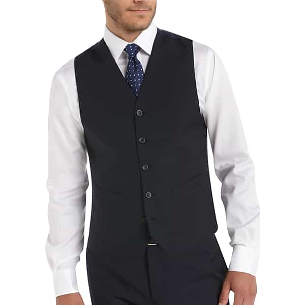 Pronto Uomo Platinum Men's Suit Separates Vest Navy Sharkskin - Size: 3XLT - Only Available at Men's Wearhouse