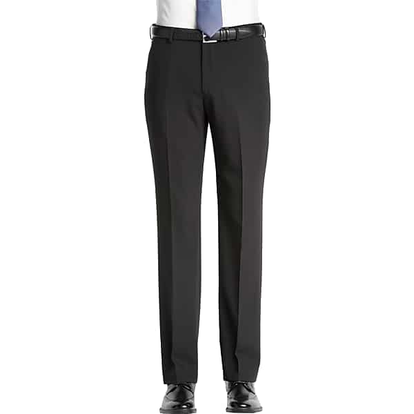 Egara Men's Black Herringbone Slim Fit Dress Pants - Size: 33W x 30L