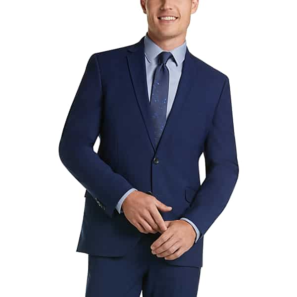 Kenneth Cole Reaction Men's TECHNI-COLE Blue Slim Fit Suit - Size: 46 Long