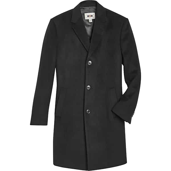 Joseph Abboud Men's Black Modern Fit Topcoat - Size: 48 Regular