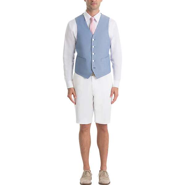 Lauren By Ralph Lauren Classic Fit Men's Suit Separates Vest Light Blue Chambray - Size: 3X