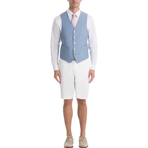 Lauren By Ralph Lauren Classic Fit Men's Suit Separates Vest Light Blue Chambray - Size: Large
