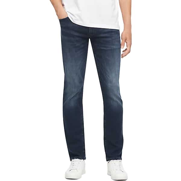 Calvin Klein Men's X-Fit Slim Fit Suit Separates Pants Blue - Size: 42