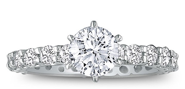 SuperJeweler 2.50 TCW Diamond White Gold Eternity Engagement Ring